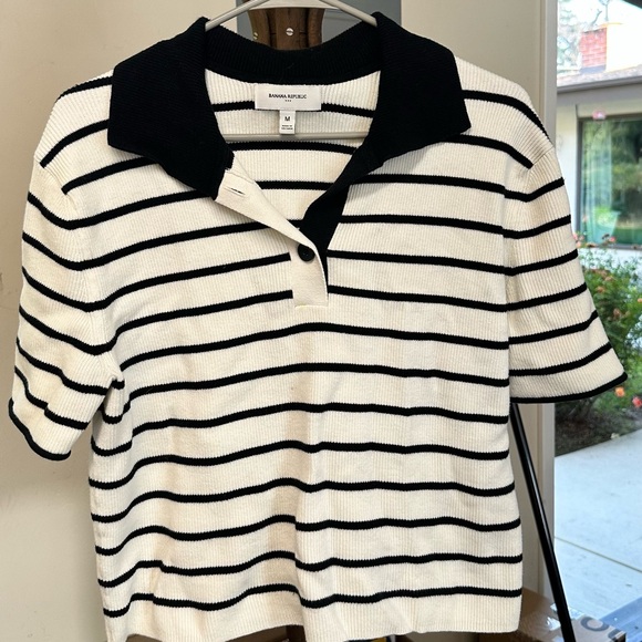 Banana Republic Tops - Banana Republic Black and White Striped Knit Top